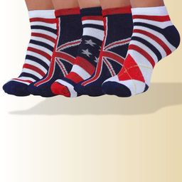 MJE Men Pack Of 5 Patterned Ankle Length Socks-image-90