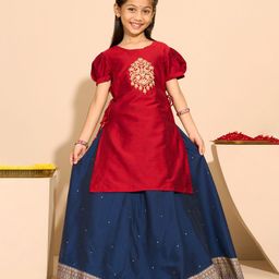 Maybell Girls Embroidered Thread Work Ready to Wear Lehenga &-picture-36
