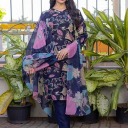 devkison Designer Women Floral Printed Kurta with Palazzos & Dupatta-image-27