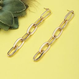 StyleCast Gold-Plated Oval Shaped Drop Earrings-image-10