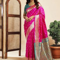 BAESD Ethnic Motifs Woven Design Zari Kanjeevaram Saree-picture-4