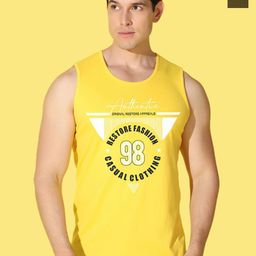 WOOSTRO Pack Of 2 Printed Super Combed Cotton Gym Vests VWS26(98 YELLOW)(RUN OLIVE)-image-71
