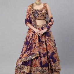 DIVINE EXIM Embroidered Sequinned Semi-Stitched Lehenga & Unstitched Blouse With Dupatta-image-36