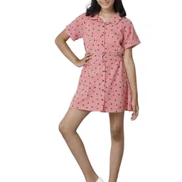 UNDER FOURTEEN ONLY Girl's Floral Printed Shirt Collar Cotton A-Line Mini Dress-image-88