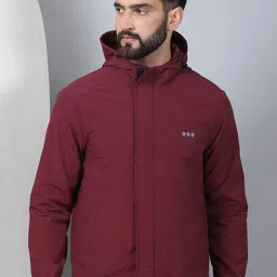 HOUSE OF VEDAS Men Windcheater Padded Jacket with Embroidered-image-4