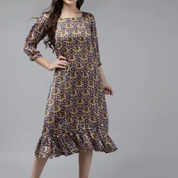 BAESD Women Floral Printed Fit & Flare Midi Dress-picture-15