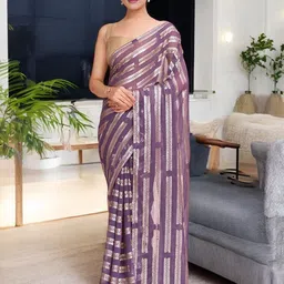 DIVASTRI Embellished Sequinned Saree-image-17
