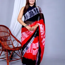 VL SAREES Tie and Dye Pure Chiffon Leheriya Saree-picture-29