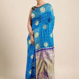 DIVASTRI Woven Design Zari Silk Cotton Banarasi Saree-picture-31