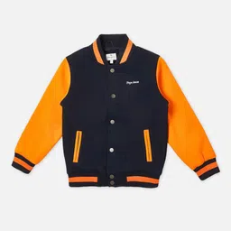 Pepe Jeans Boys Stand Collar Typography Printed Cotton Casual Bomber Jacket-picture-21