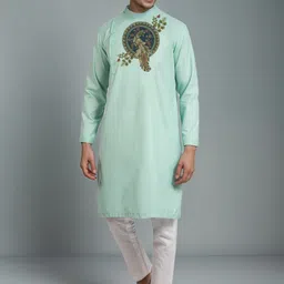 DEVOILER Men Printed Sequinned Grandeur & Majestic Artwork Kurta-picture-25