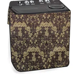 The Furnishing Tree Washing Machine Cover Florals Pattern Brown Compatible for Whirlpool 11 Kg Semi-image-25
