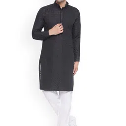 VEERA PARIDHAAN Geometric Embroidered Straight Kurta-image-93