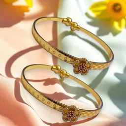 aartisai AARTISA Set Of 2 Gold-Plated Bangles image 3