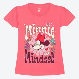 YK Disney Girls Minnie Mouse Printed Pure Cotton T-shirt-image-97