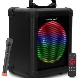KRISONS Qube karaoke wireless mic portable 8inch woofer driver trollley 80 W Bluetooth Party Speaker-image-13