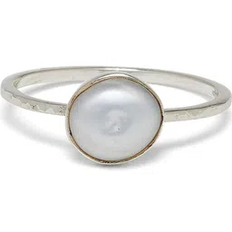 GenZcomplex Silver-Plated Brass Pearls Finger Ring-image-5