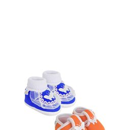 NESKA MODA 3 To 12 Month Cotton Newborn Baby Booty 2 Pair Set Soft Butterfly Walking Shoe Booties-18