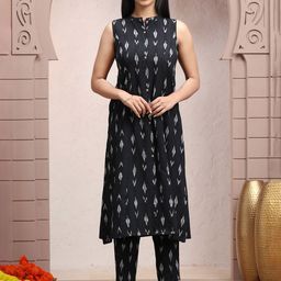 COTTON CULTURE Women Printed Regular Pure Cotton Kurta with Trousers-image-86