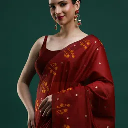 Mitera Ethnic Motifs Woven Design Zari Muga Saree-picture-44