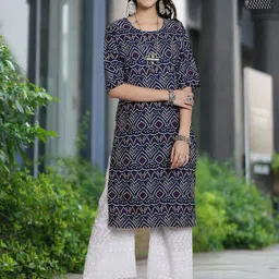 Moda Rapido Selection Of 2 Bandhani Printed Round Neck Straight Kurtas-image-73