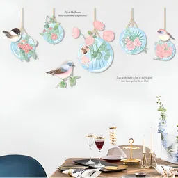 INDIAN ROYALS Pink & Blue Birds Printed Self-Adhesive & Durable Wall Sticker-picture-15