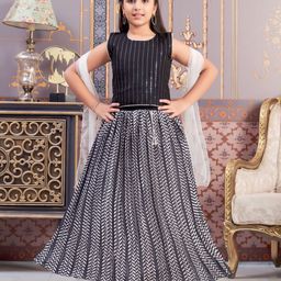 BAESD Girls Embellished Sequinned Ready to Wear Lehenga & Blouse With Dupatta-image-64