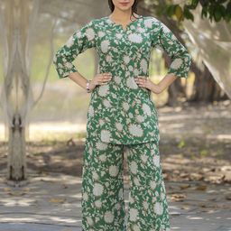 Anouk Rustic Women Floral Printed Cotton Kurti with Palazzo-picture-40