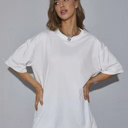 REVEXO Women Printed Extended Sleeves Cut Outs T-shirt-image-2