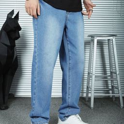 THE BEETEL HOUSE Men Baggy Mid-Rise Light Fade Stretchable Denim Jeans-image-61