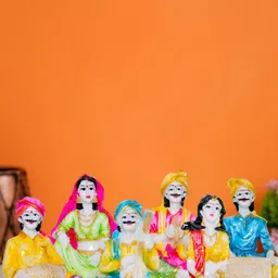 Aura White & Yellow 6 Pieces Rajasthani Showpieces-image-17