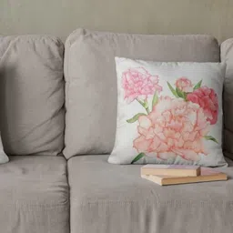 THEYAYACAFE White & Pink Set of 2 Floral Velvet Square Cushion Covers-image-12