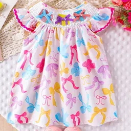 Xsole Print Flutter Sleeve Peplum Dress-image-39