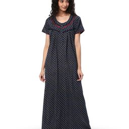 KOVIRA women Printed Maxi Nightdress-image-67