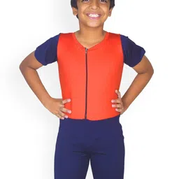 Aqua Holic Boys Colourblocked Round Neck Legsuit-image-2