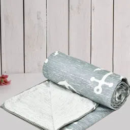 Myntra Elegant Homes Grey Floral AC Room 210 GSM Cotton Single Bed Dohar-picture-22