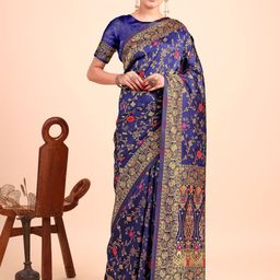 F FASHION Embellished Zari Art Silk Designer Kanjeevaram Saree-28