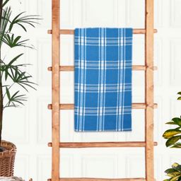 Aura Blue & White Printed Cotton 210 GSM Bath Towel-picture-7