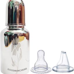 Stainless Steel Feeding Bottle for Baby New Born 304 Grade Food Grade Silicon Nipple BPA Free Stainless Steel Feeding Bottle - 300 ml-image-35
