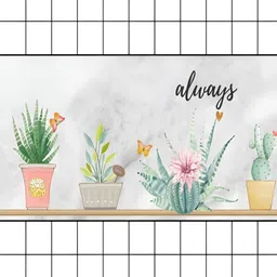 INDIAN ROYALS Green & Yellow Plant Design Printed Self-Adhesive & Durable Wall Sticker-image-101