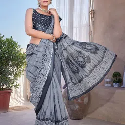 Lookmark Tie and Dye Printed Saree with Blouse Piece-image-77
