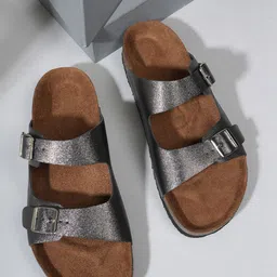 MOZAFIA Women Open Toe Flats with Buckles-43