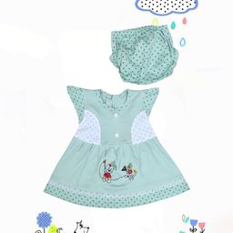 SHAKTI CREATION Girls Floral Printed Cap Sleeves Fit and Flare Dress-45