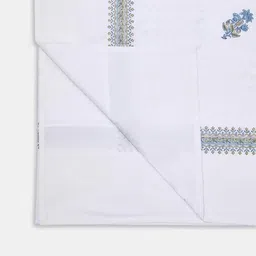 Fabindia White Cotton 4-Seater Table Cover with Embroidered details-40