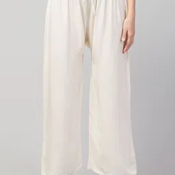 FAMBEE Women Flared Knitted Palazzos-image-73