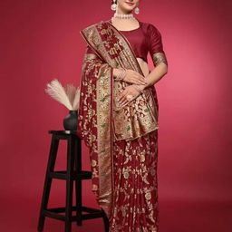 Moda Rapido Woven Design Ethnic Motifs Pure Silk Banarasi Saree-50