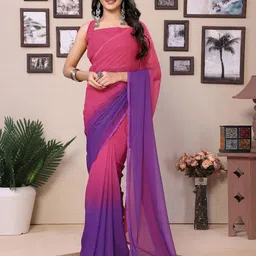 DIVASTRI Ombre Daily Pure Georgette Saree-picture-53