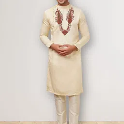 PulseIQ Men Ethnic Motifs Printed Kurta with Pyjama-picture-22