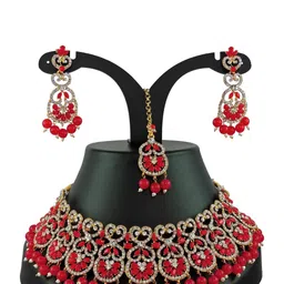 VATSALYA creation Gold-Plated Artificial Stone Studded Jewellery Set-image-53