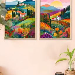 Kotart Brown & Blue 2 Pieces Wooden Wall Arts-picture-9